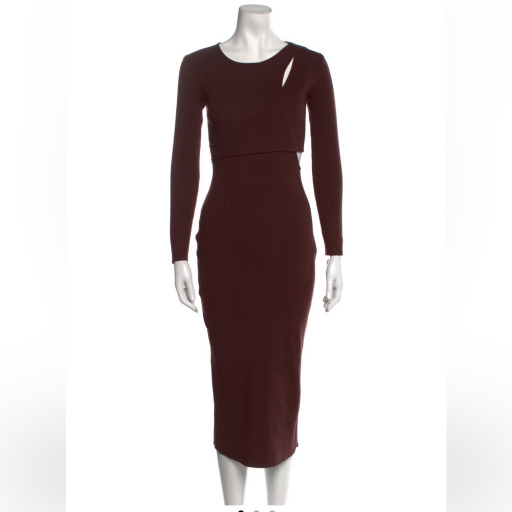 ASTR Sheath Long Sleeve Brown Dress in Small